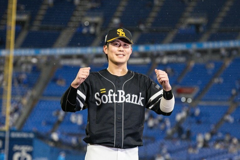 育成ドラフト2位でソフトバンクに入団した川村。今季は打率1割を切っていたが、重要な場面で値千金の活躍をした　©️Nanae Suzuki
