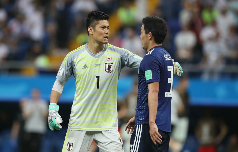 「まだ終わってない。まだ10秒ある」と昌子を鼓舞したというGK川島　©︎Getty Images