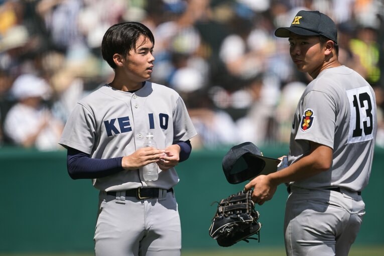 非坊主でめちゃくちゃ強い…慶応の現地カット　©Nanae Suzuki