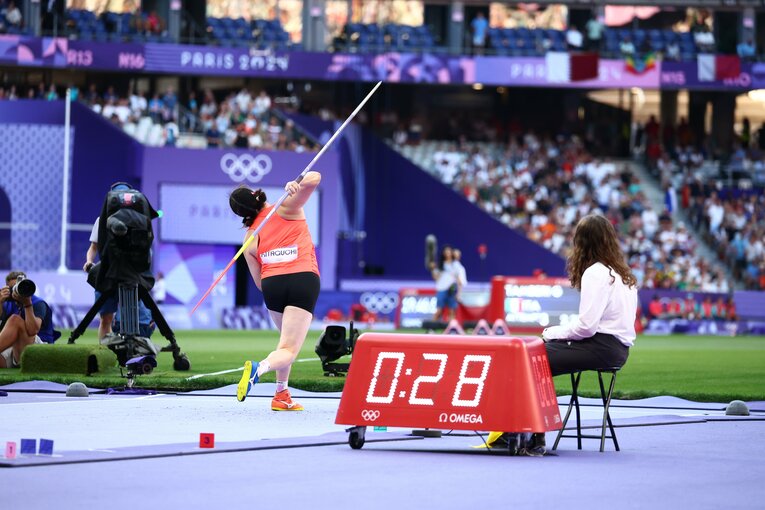 北口榛花の投擲フォーム（5枚目／全7枚）©Ryosuke Menju/JMPA