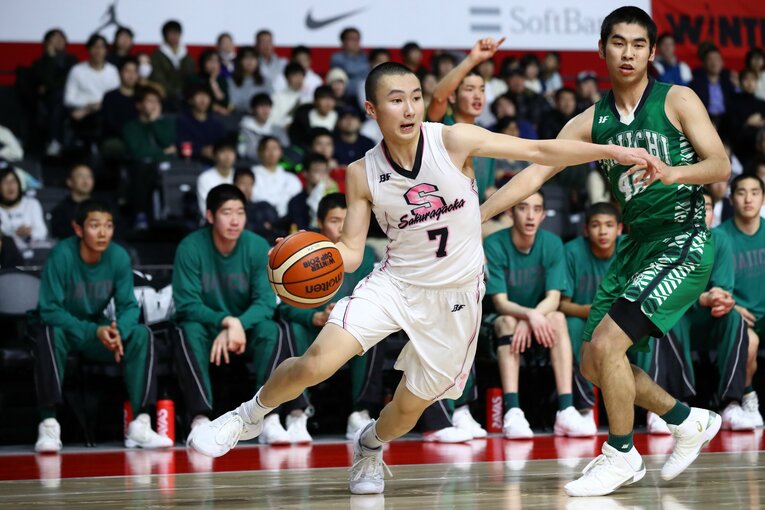 桜丘高校時代の富永啓生（2018年ウインターカップ）©︎Naoki Nishimura/AFLO SPORT