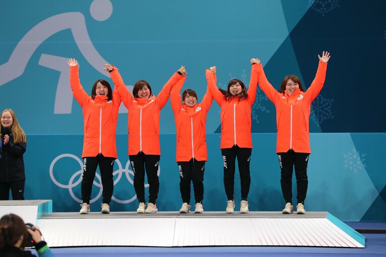 平昌五輪で銅メダルを獲得したロコ・ソラーレ　©JMPA