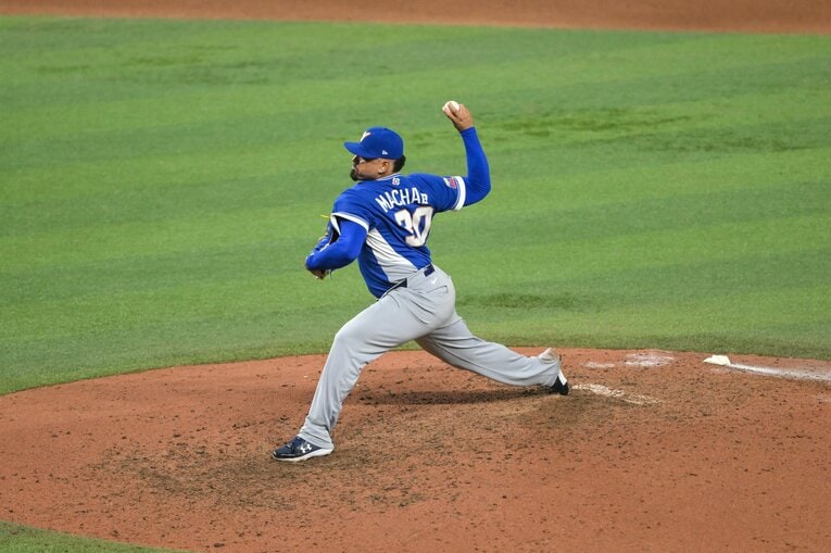 マチャド（オリックス）は7試合中6試合に登板。決勝でハーパーにツーランホームランを打たれたが、大会を通じてその2失点のみと優勝に貢献した ©Nanae Suzuki