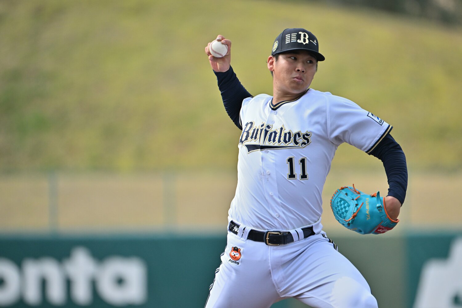 山下は身長190cmの体躯を誇る大型右腕だ（写真は2024年） ©Hideki Sugiyama