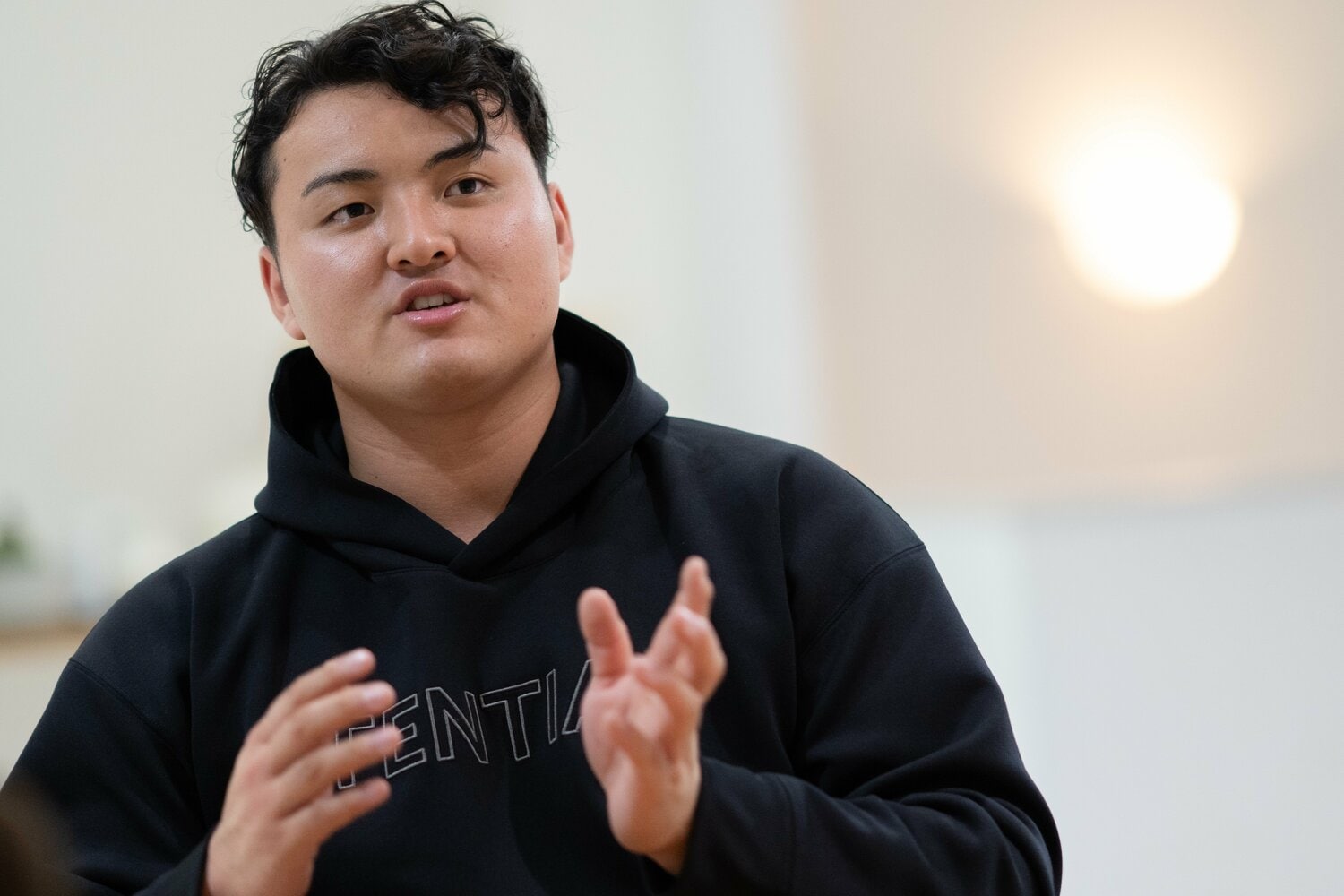 スタンフォード大学の佐々木麟太郎（20歳）。NumberWebの単独インタビューに応じた　©Shiro Miyake