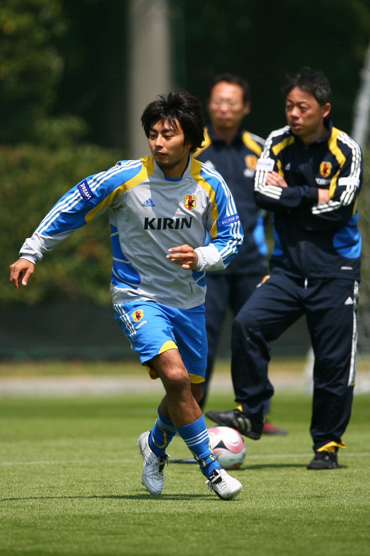 岡田政権時代の2008年、日本代表候補合宿に参加した赤嶺。A代表のピッチを踏むことはなかった　©︎AFLO SPORT