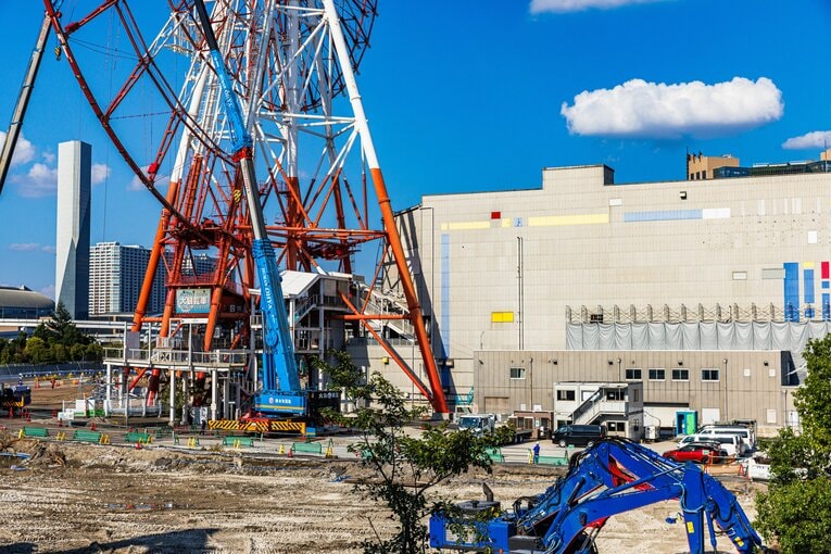 お台場の大観覧車、解体作業の様子（10月上旬）　©Masashi Soiri