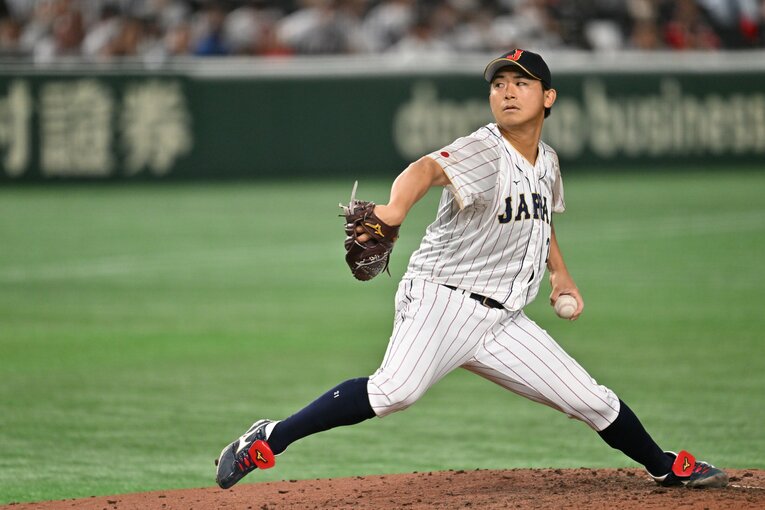 韓国戦に続いてイタリア戦に登板した今永。1回打者3人をピシャリと抑えた　©Naoya Sanuki