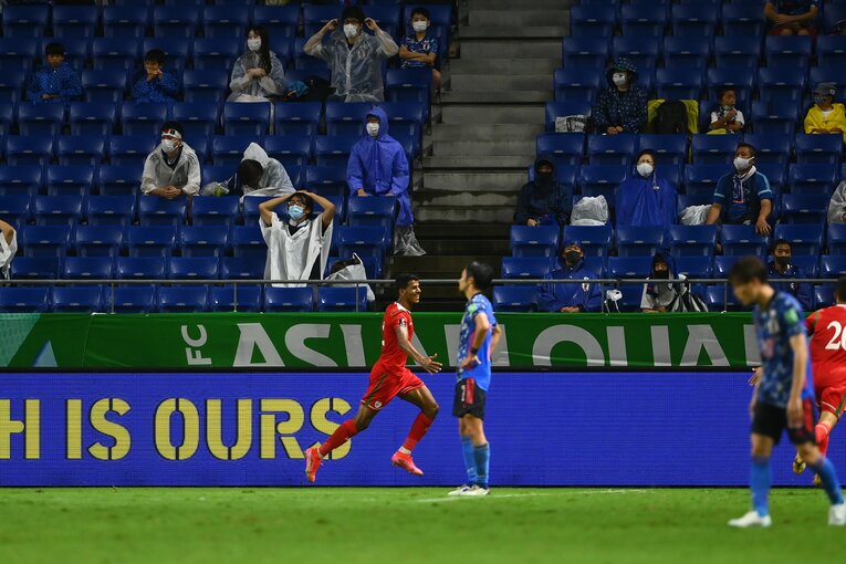 88分に決勝ゴールを決めたアル・サブヒ　©JMPA