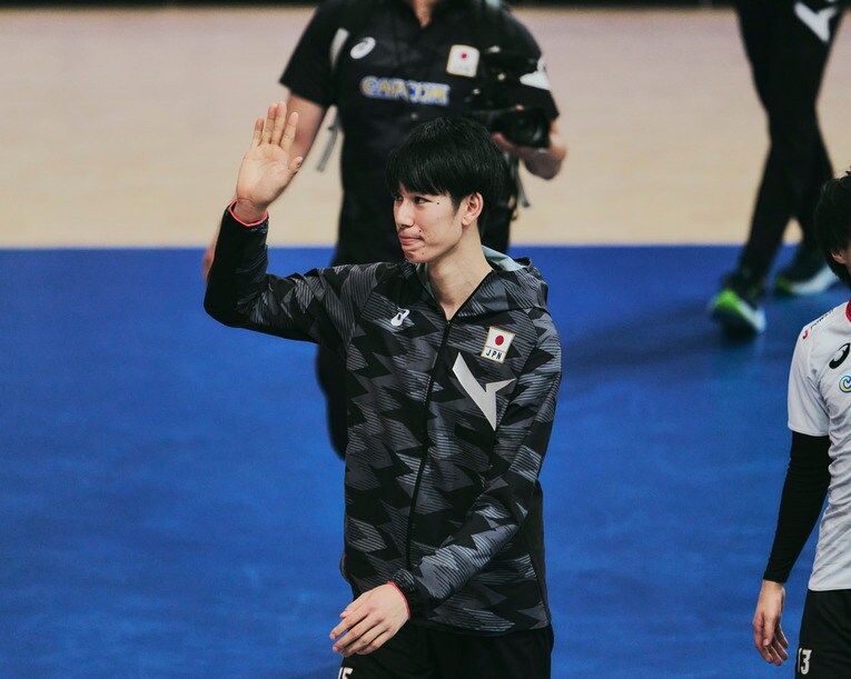 甲斐優斗（VNLスロベニア戦）©︎Yuki Suenaga