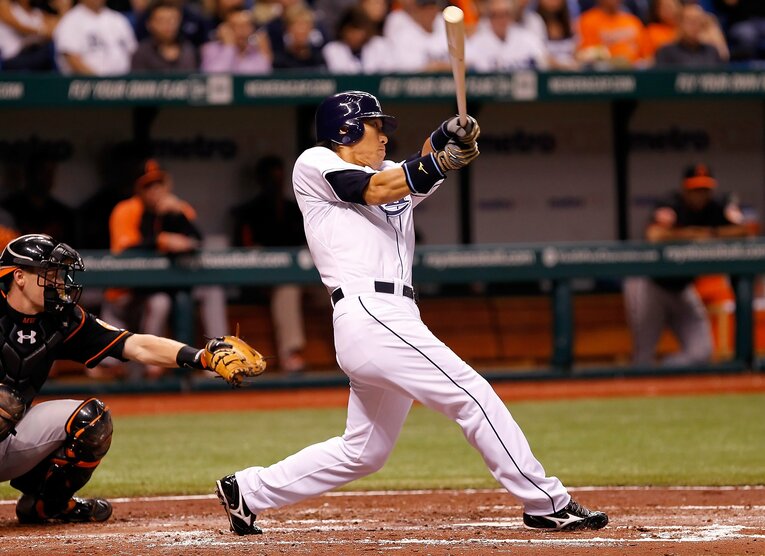 松井秀喜、現役最後のホームラン（2012年6月1日のオリオールズ戦）　©Getty Images