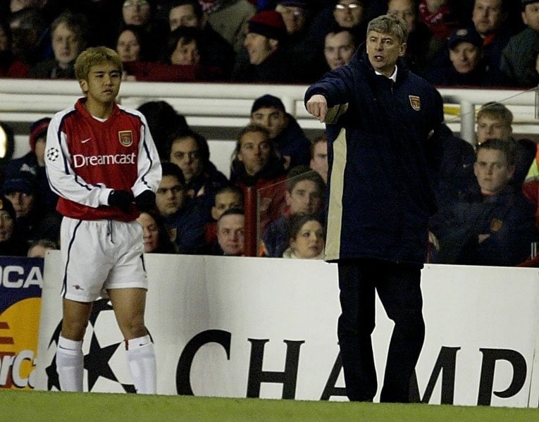 2001～02年までアーセナルに在籍した稲本潤一。リーグ戦の出場はなし　©Getty Images