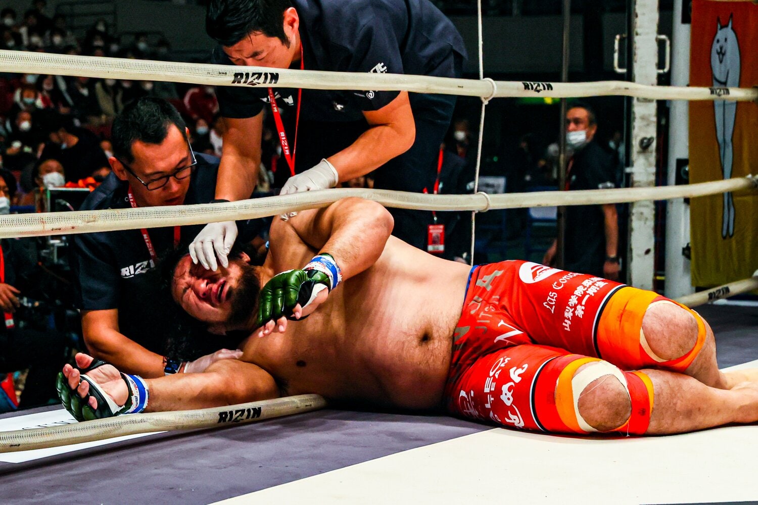 2020年2月、関根は初めてのRIZINのリングで壮絶なTKO負けを喫した　©RIZIN FF Susumu Nagao