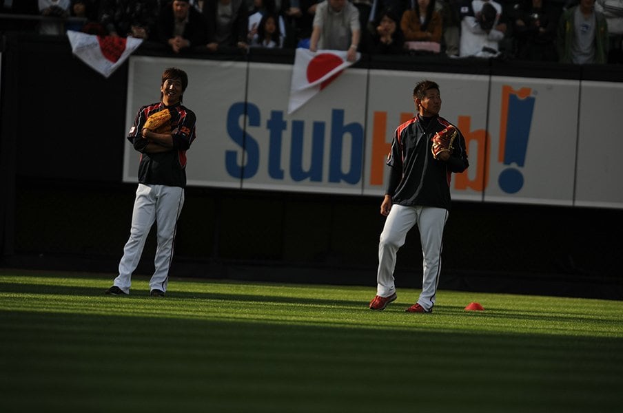 2009年WBCの藤川と松坂©Naoya Sanuki