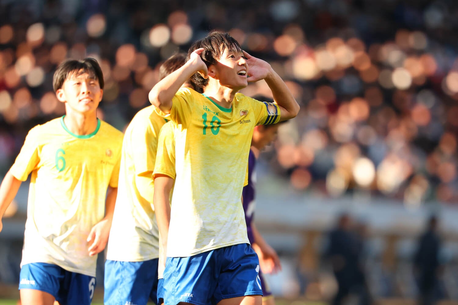 準決勝・堀越戦でゴールを決めた金山　©︎Yohei Osada/AFLO SPORT