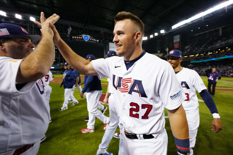 大谷翔平とチームメイトで、日本代表の前に立ちはがかるだろう米国代表のマイク・トラウトも高卒スター選手の1人　©︎Getty Images