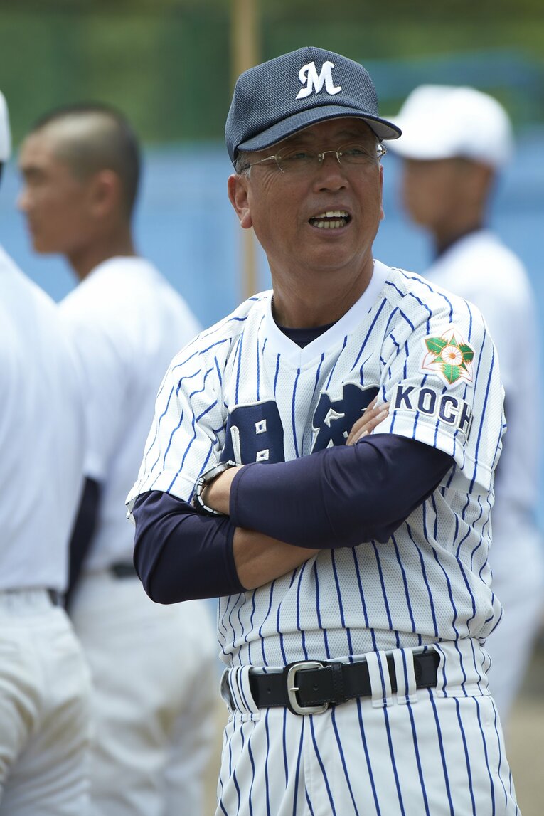 明徳義塾の馬淵史郎監督　©Tadashi Shirasawa