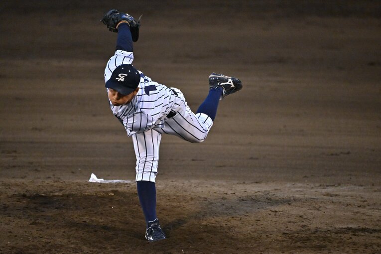 侍ジャパン大学生代表の選考合宿でも好投した渡邉　©Hideki Sugiyama