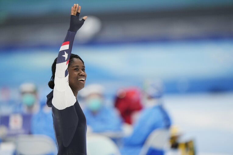 北京五輪女子スピードスケート500mを制したエリン・ジャクソン（アメリカ）　©JMPA