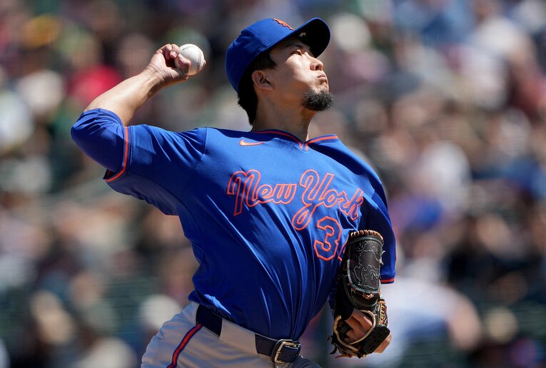 開幕からメッツで好投を続ける千賀　©JIJI PRESS