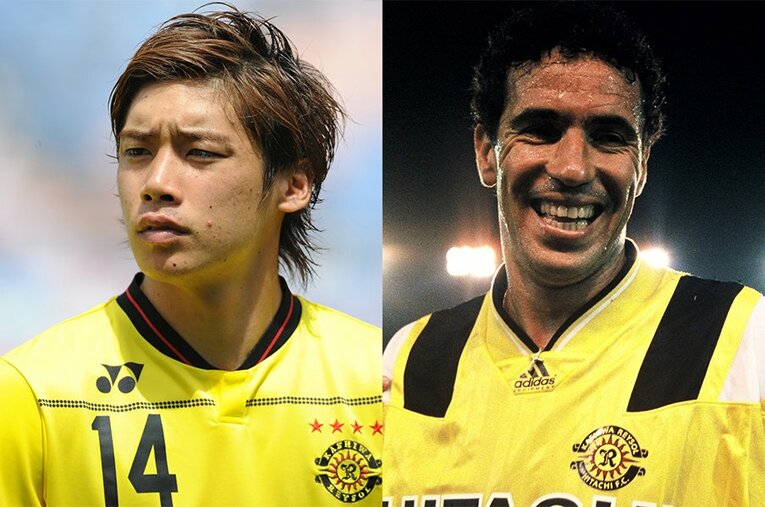 レイソル時代のカレッカ（右）。同じく柏から世界に飛び立った伊東純也らを高く評価している　©Masashi Hara/Getty Images,Takao Yamada