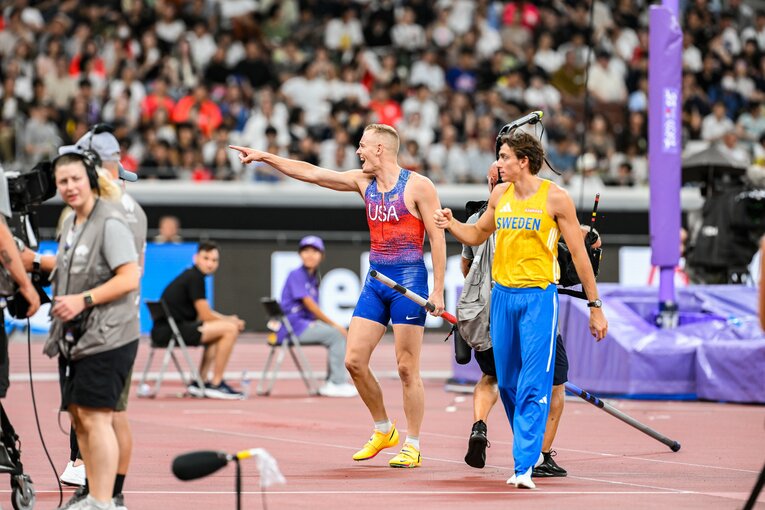世界陸上で世界新記録を達成したスウェーデンのデュプランティス　©Nanae Suzuki