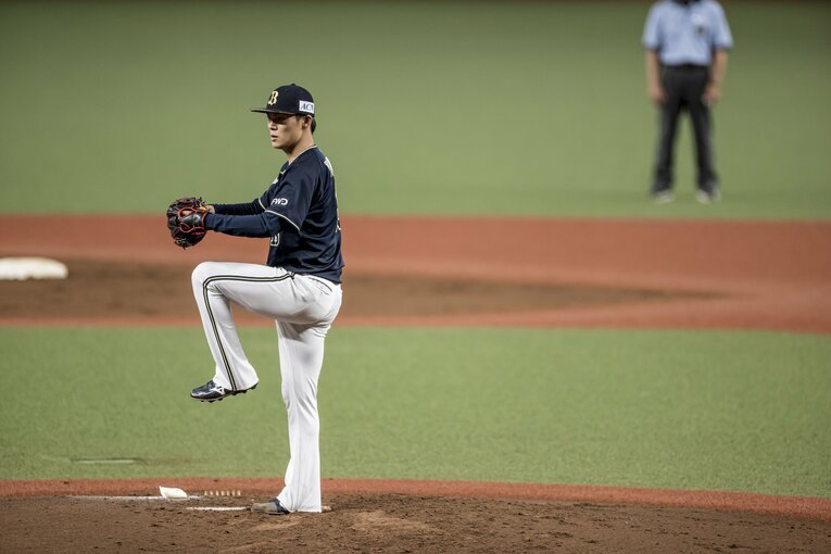 本田が参考にしたという山本由伸の投球フォーム　©︎Kiichi Matsumoto