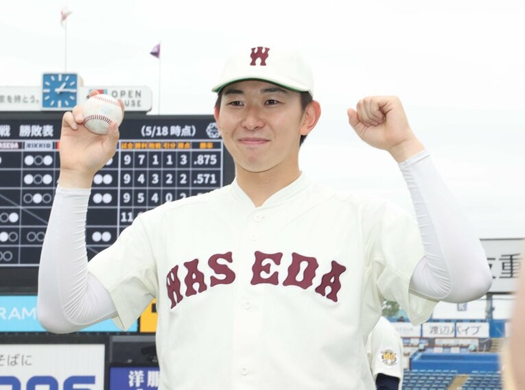 東京六大学野球で9年ぶりとなるノーヒットノーランを達成した伊藤　©Sankei Shimbun