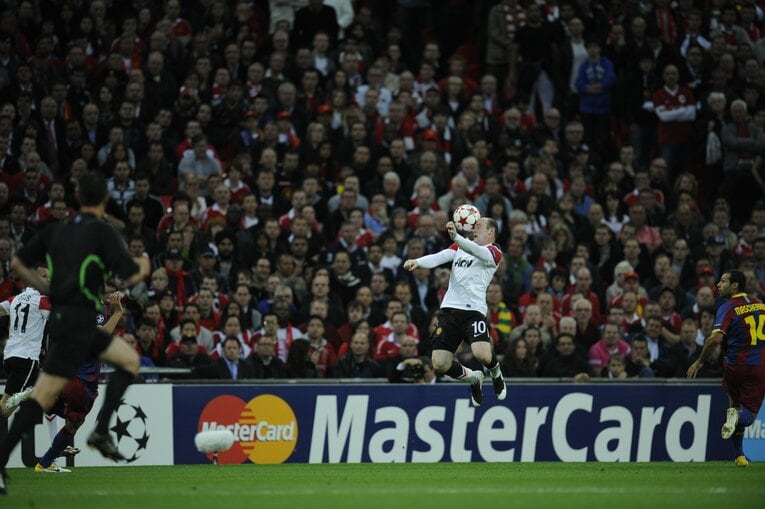 2011年のCL決勝、バルセロナ戦のルーニー　©︎Takuya Sugiyama