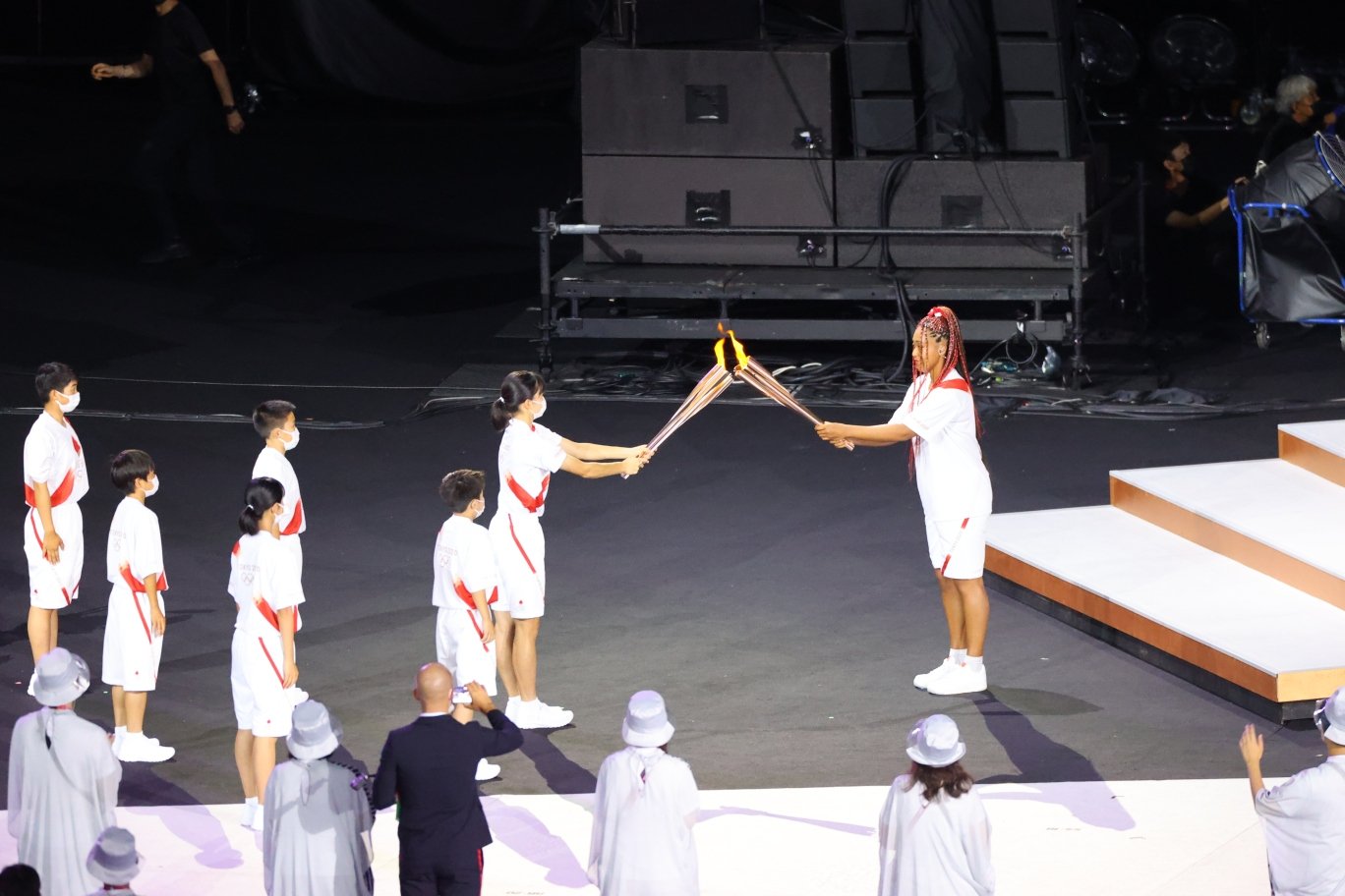 最終ランナーとなった大坂　©JMPA