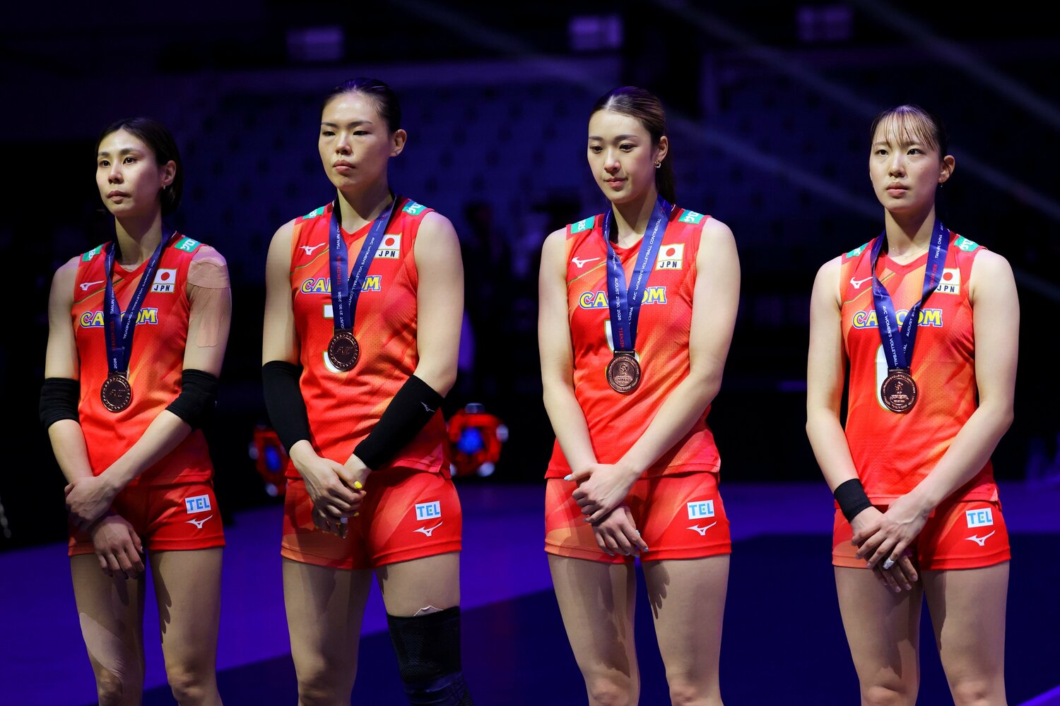 優勝すればロス五輪の出場権を獲得できたアジア選手権だったが、女子日本代表は銅メダルに終わった　©︎JVA/AFLO SPORT