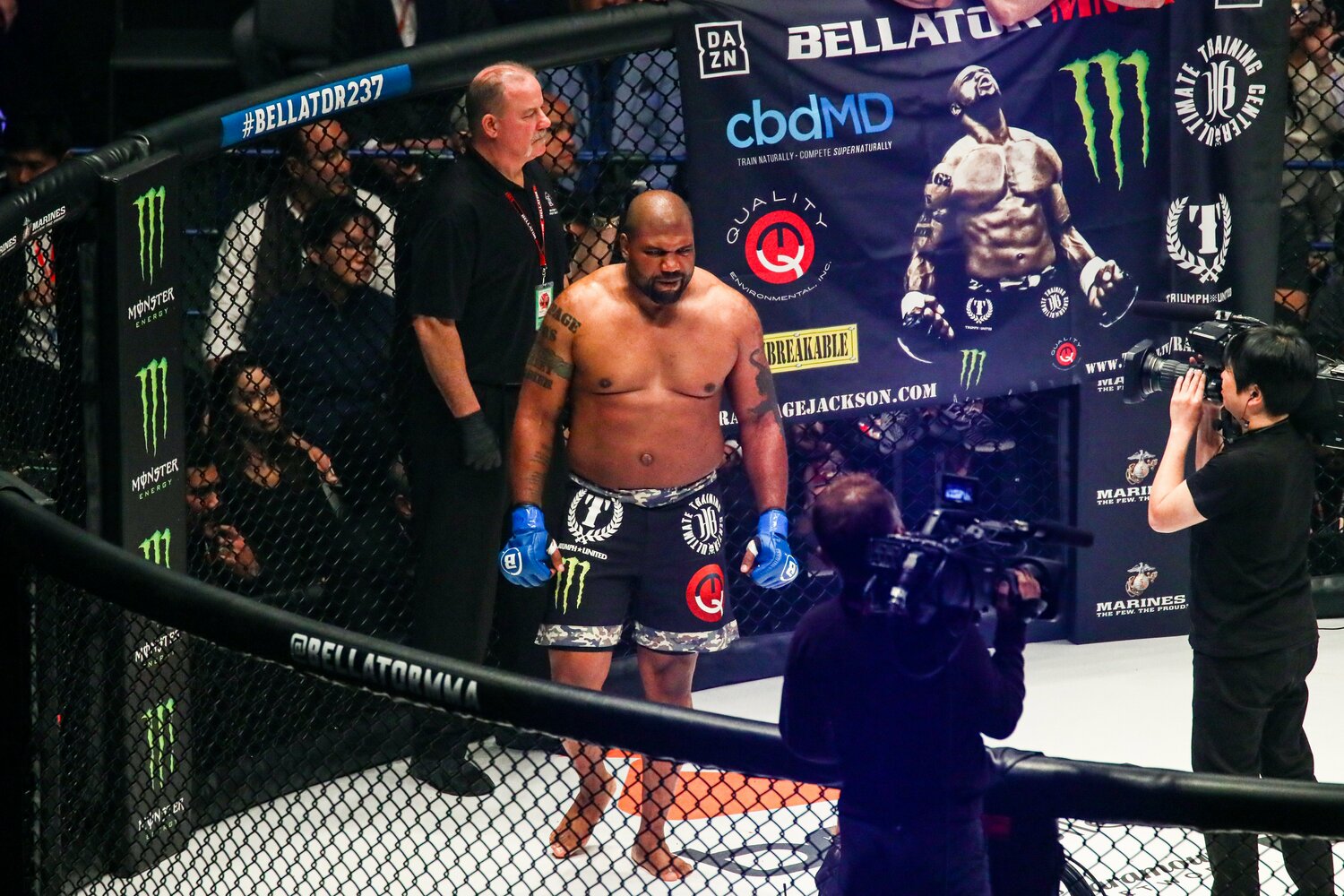 2019年12月に日本でヒョードルと対戦したジャクソン。ベストシェイプではないことは誰の目にも明らかだった　©Susumu Nagao