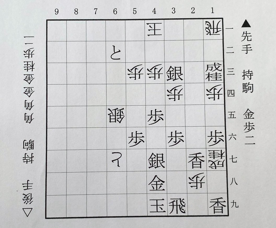 1図は▲1三桂成まで（下側の先手は藤井、上側の後手は佐々木）