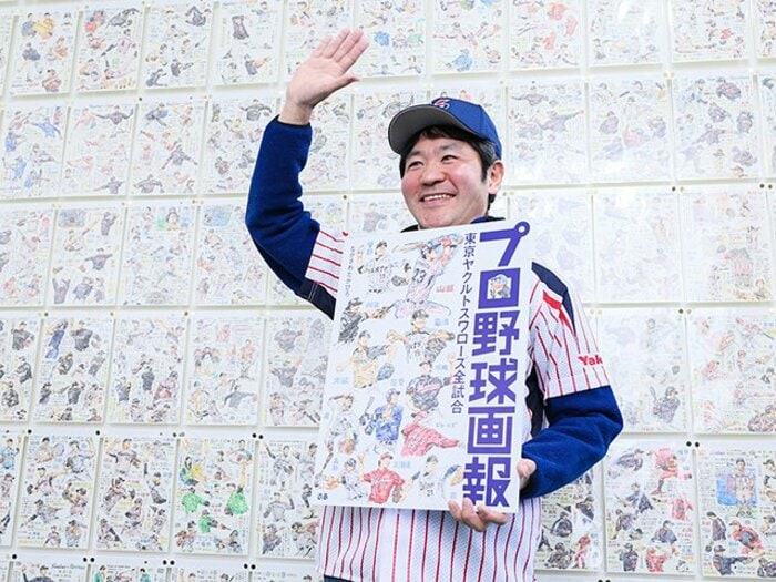 ヤクルト芸術家、まさかのブレイク!?真中新監督もながさわ画伯の毒牙に！＜Number Web＞ photograph by Hirokazu Kobayashi/pia