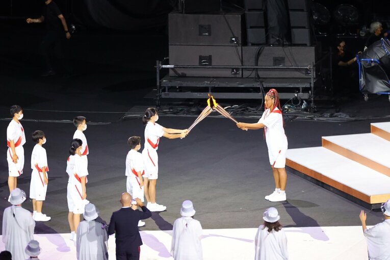 最終ランナーとなった大坂　©JMPA