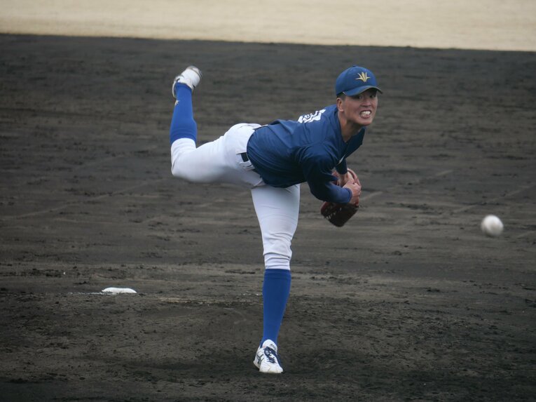 ヤクルトに3位指名された創価大・山崎太陽。もともとは捕手だった　©︎PPAB-lab.