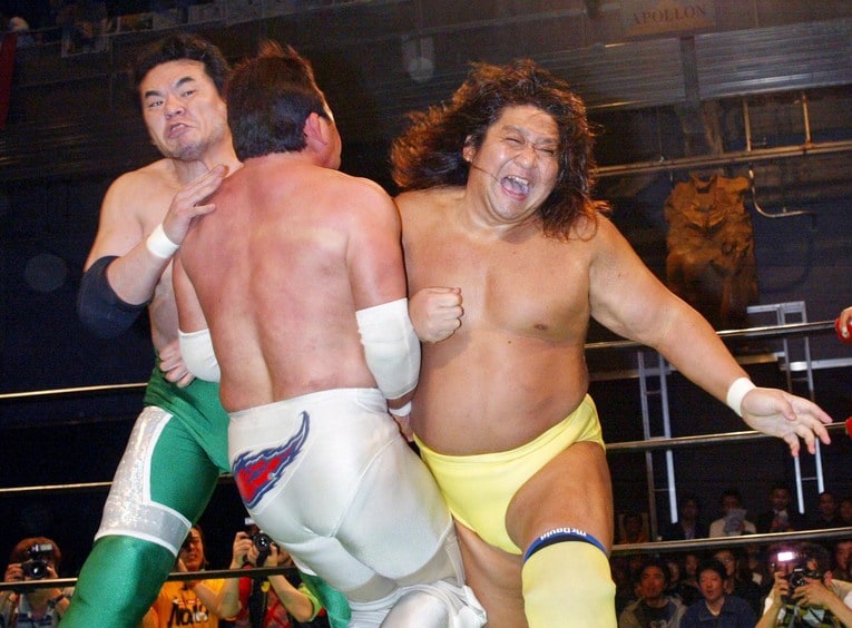 2002年4月14日、ディファ有明で行われた冬木弘道の引退試合　©︎東京スポーツ新聞社