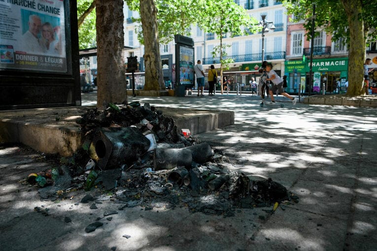 23年7月、ナントで17歳の若者が警官に殺められた事態を受け、マルセイユでも暴動が起きた　©Getty Images