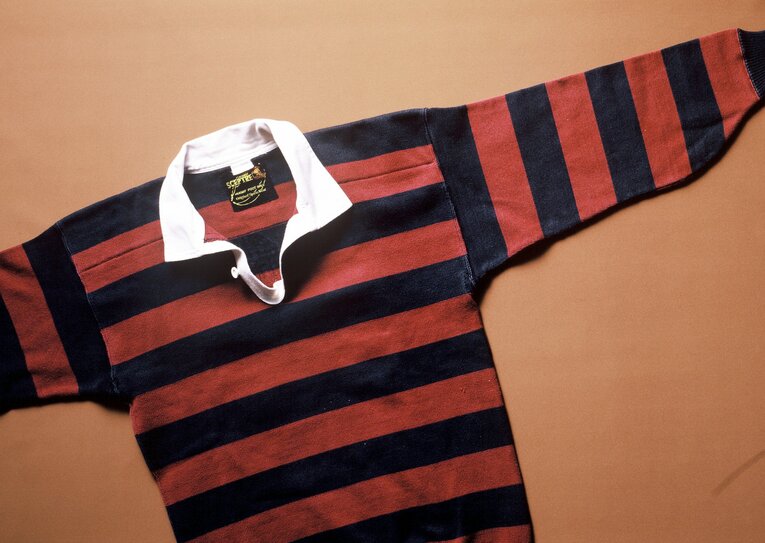 早稲田大学のジャージ（1988年撮影）　©︎BUNGEI SHUNJU