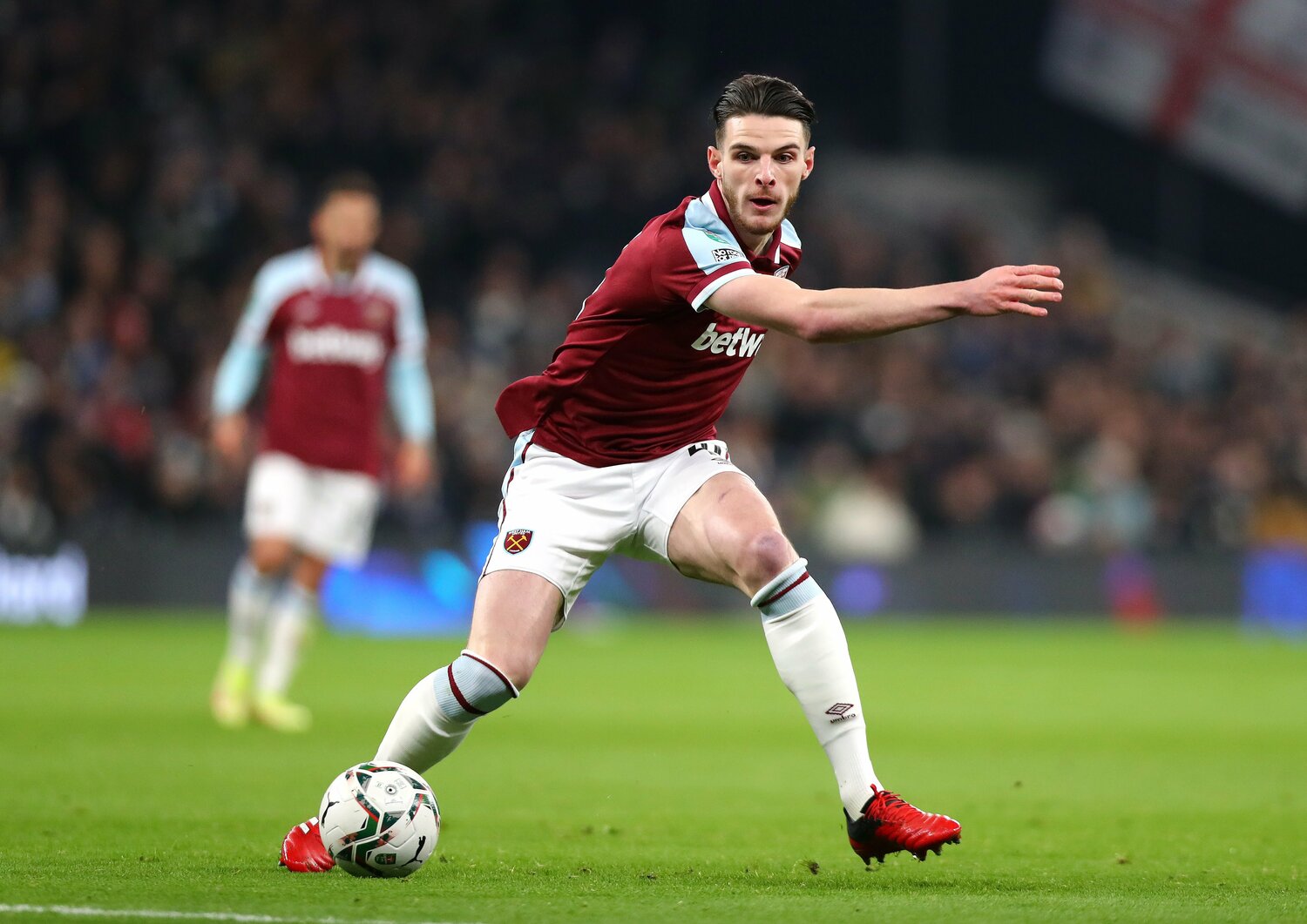 今季のウェストハムを牽引するライスには、シティやチェルシーが熱視線を送る©Getty Images