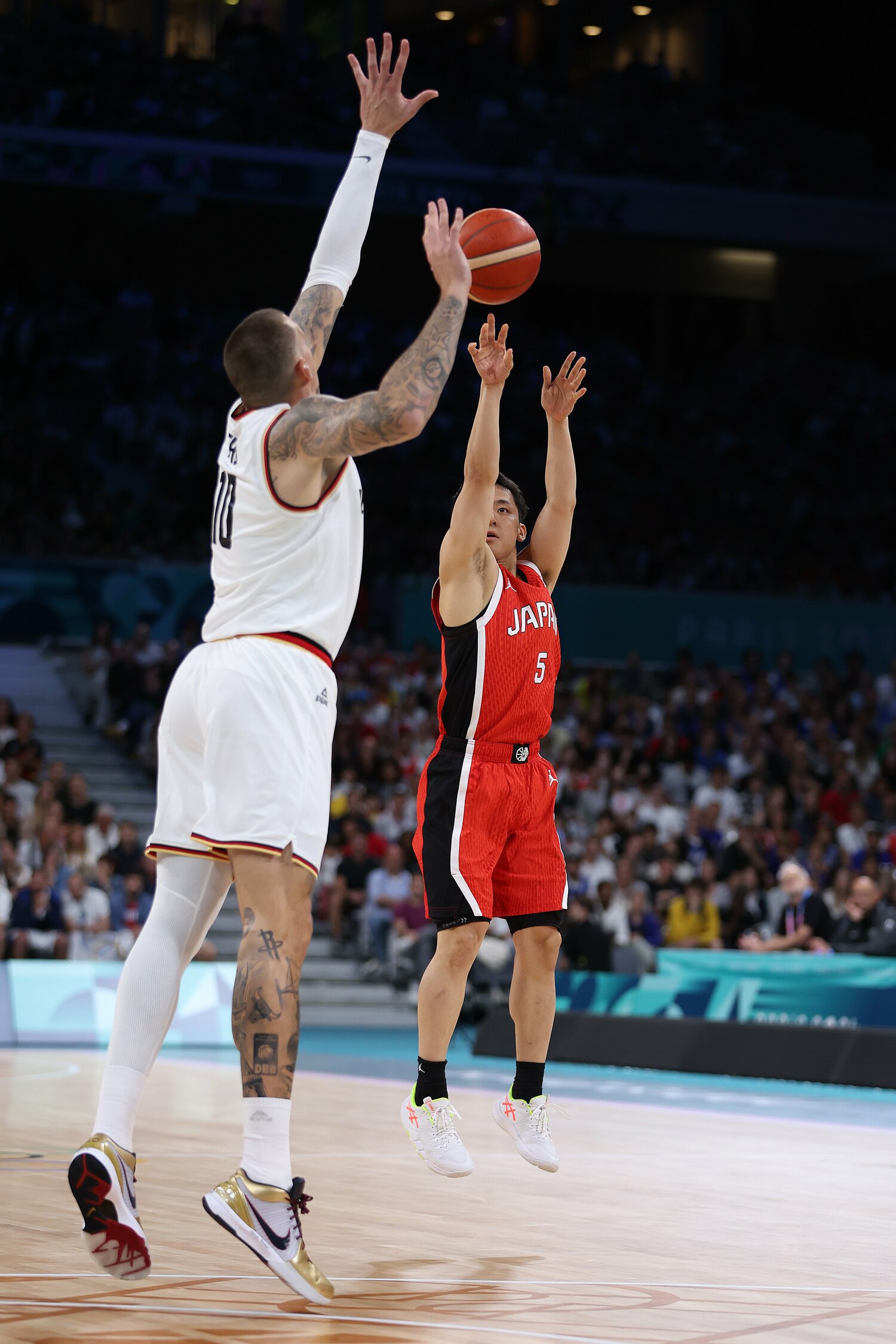 試合の終盤でも運動量が落ちなかった河村　©Getty Images