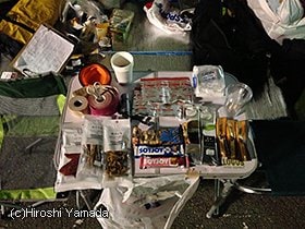 筆者がエイドで用意した補給食。