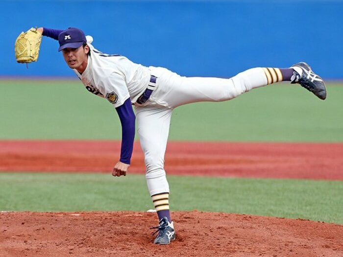 ドラフト1位候補の直球と“精緻さ”。受けて分かった上原健太の「強み」。<Number Web> photograph by NIKKAN SPORTS