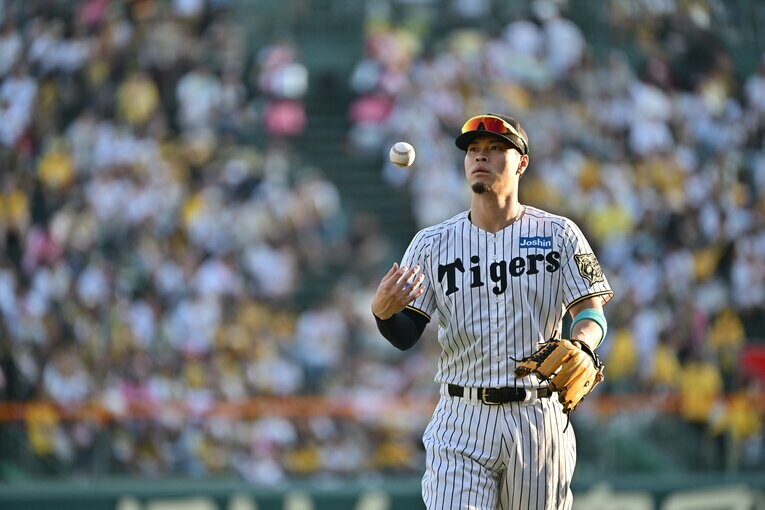 プロ5年目、リーグを代表するスラッガーに成長した佐藤輝明 ©Hideki Sugiyama