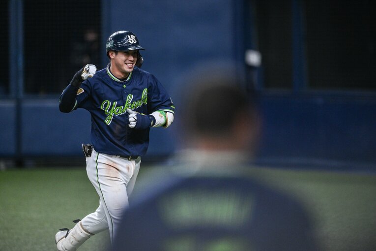 シリーズ第3戦で1番に起用され、3ランホームランを含む2安打を放ったヤクルト山田　©︎Nanae Suzuki