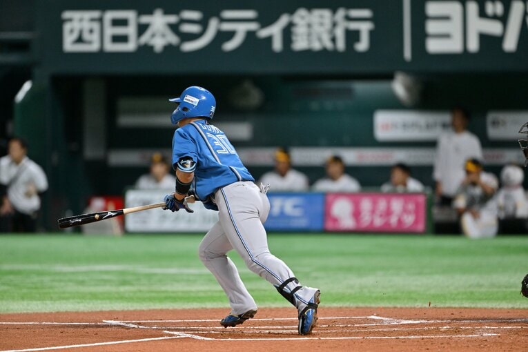 ［第3戦］先制の犠飛を放った郡司　©Hideki Sugiyama