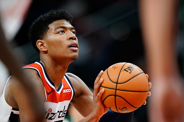 八村塁は昨季、通算48試合出場。1試合平均13.5得点、6.1リバウンドの堂々たる成績をマークした ／ photograph by Yukihito Taguchi