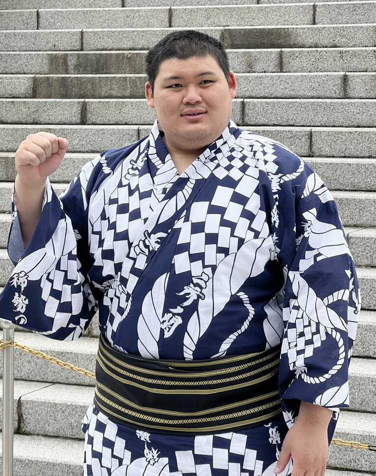 2023年、二所ノ関部屋に入門し、しこ名が「大の里」に決まった中村泰輝　©JIJI PRESS