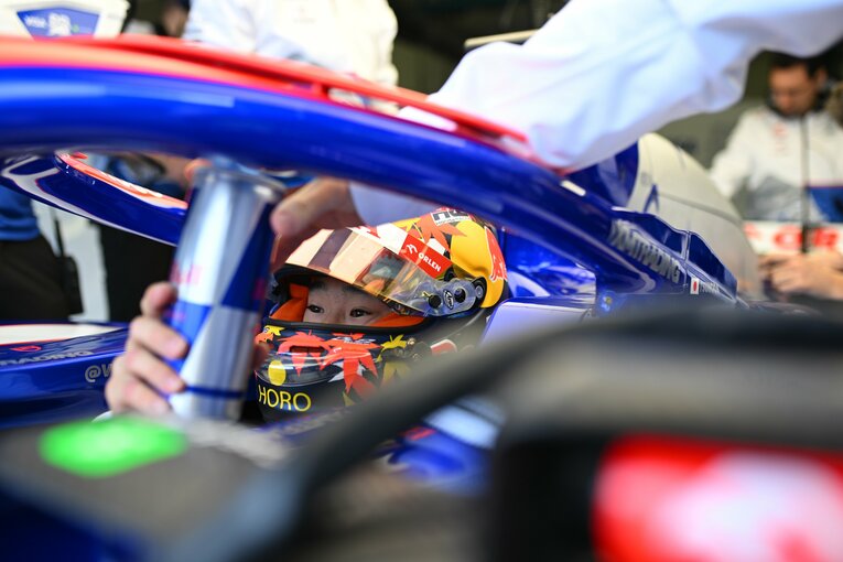 角田裕毅が走らせる、ビザ・キャッシュアップRBの2024年の新車VCARB 01　©Getty Images / Red Bull Content Pool