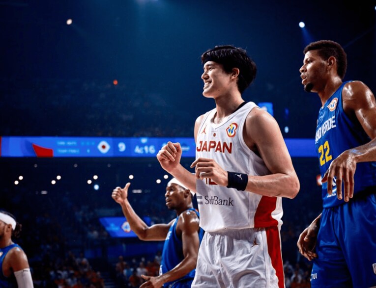 W杯カーボベルデ戦の渡邊雄太　©FIBA